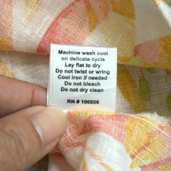 CORAL BAY Womens Leaf Print Convertible Sleeve Linen Blend Button Up Shirt Sz XL - Picture 4 of 8